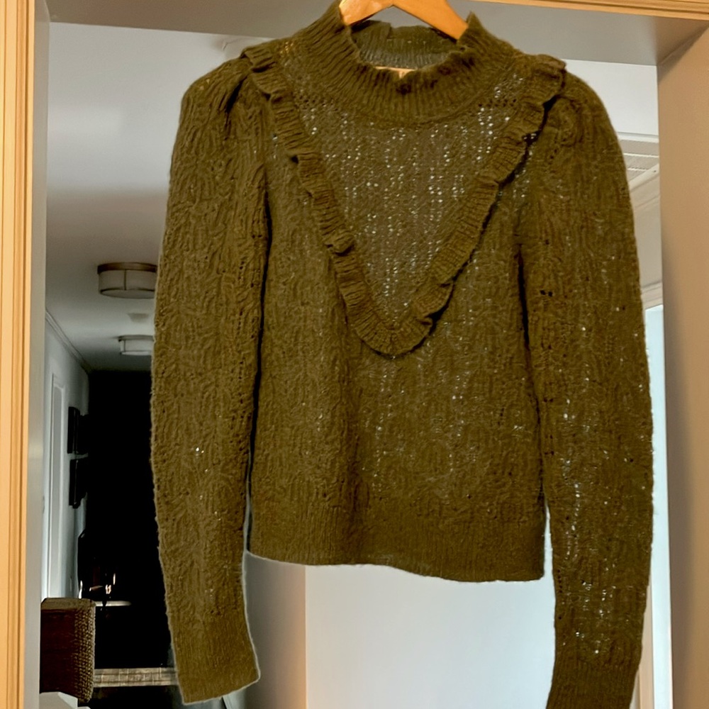 lacy sweater top with ruffles Veronica Beard